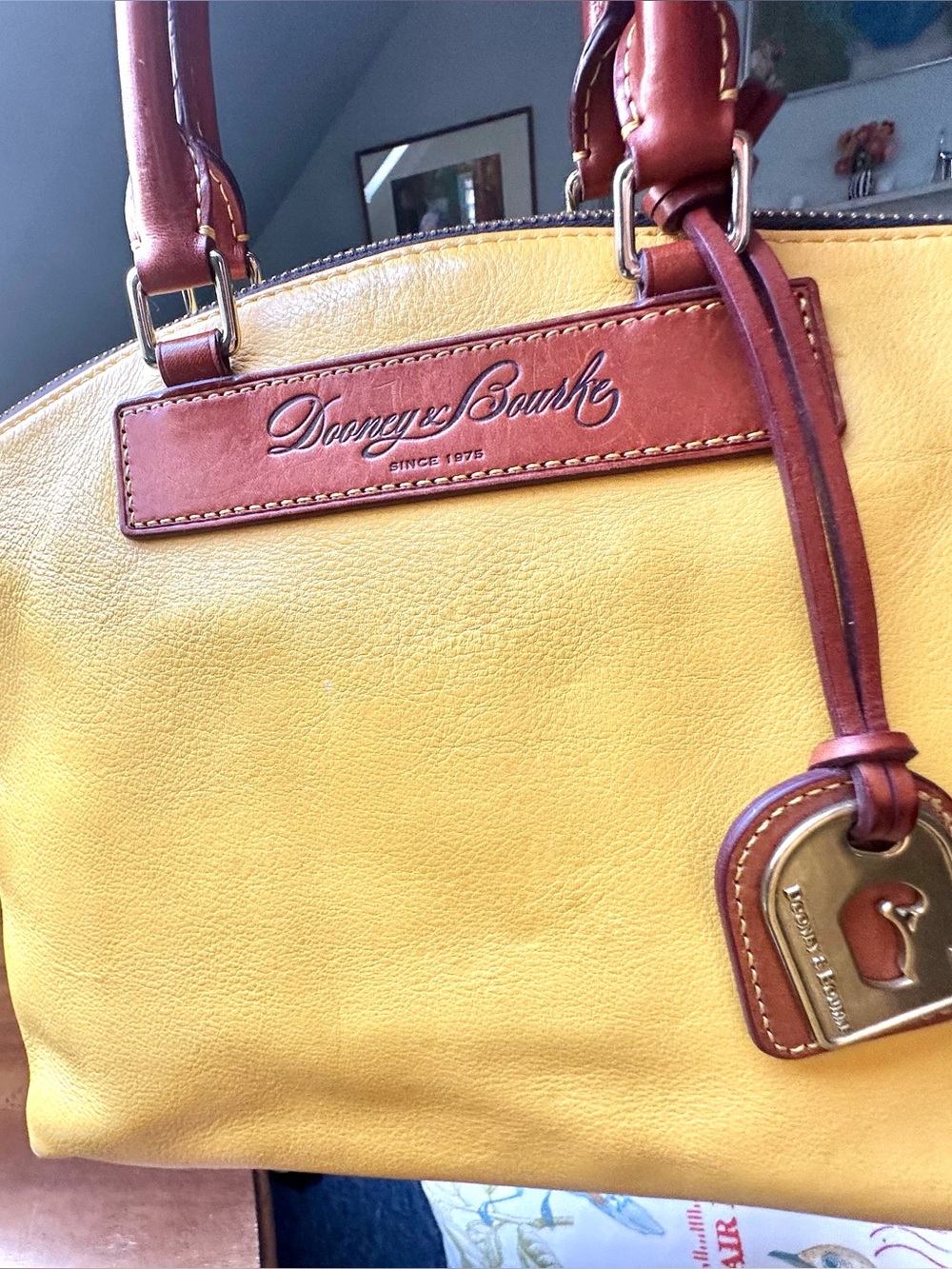 Classic Dooney and Bourke Vacchetta Leather Satchel - Picture 10 of 16